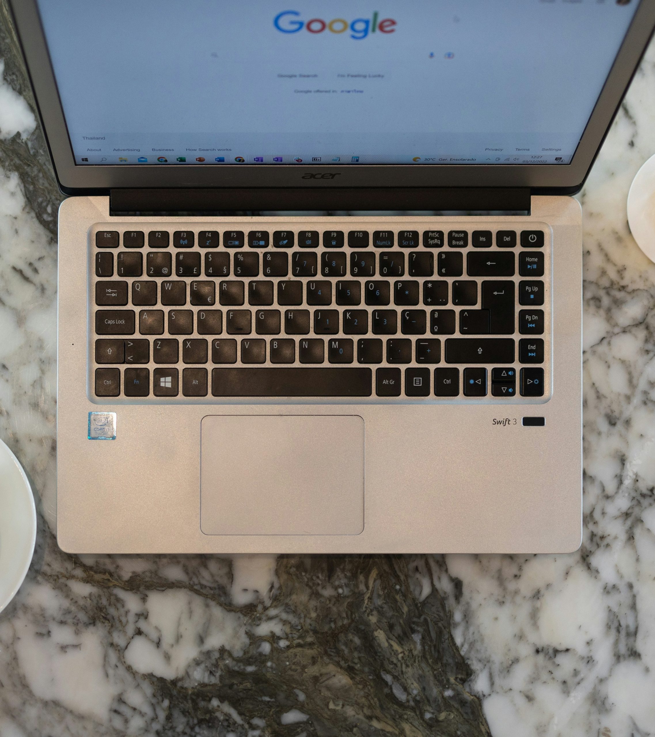 An open laptop
